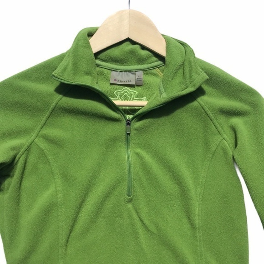 #10 ATHLETA. GREEN QUARTER ZIP FLEECE JACKET - Picture 8 of 11
